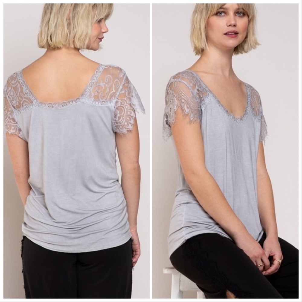 POL Sweetheart Scoop Neck Eyelash Tee - Picture 8 of 16